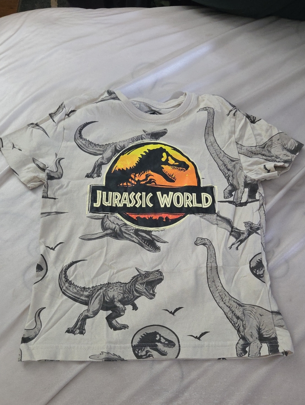 2 for $10 Jurassic World Boys' White & Orange Graphic Tee - Size 7/8